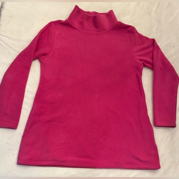 EUC! Nantucket Fleece Tunic with Cowl Neck in Berry, sz L - Picture 3 of 10